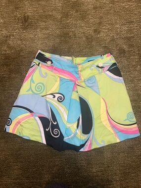 Pucci Like Swirl Print Mini Skirt